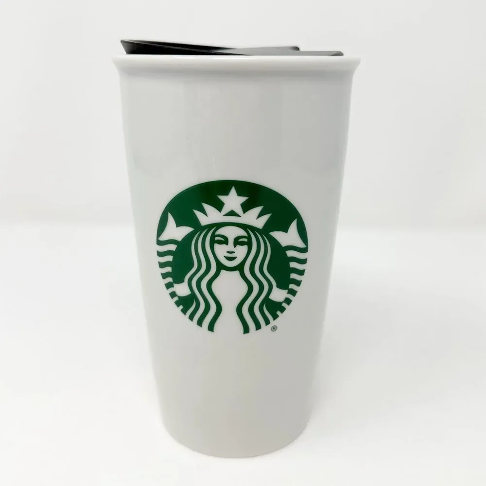 2016 STARBUCKS ICONIC CERAMIC MERMAID TRAVEL TUMBLER‎ WITH ORDER DETAILS